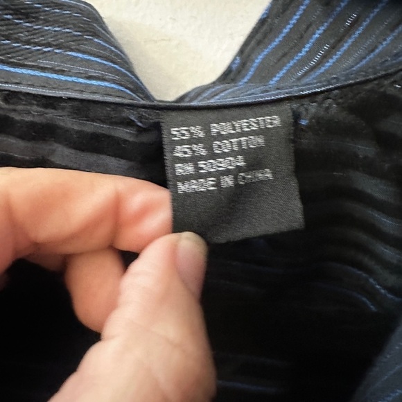 Pronti Collection by Phita Men’s XXL Blue Black Shiny Disco Party Shirt - Picture 12 of 12